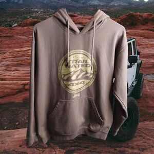 Jeep Men's Brown and Yellow Hoodie